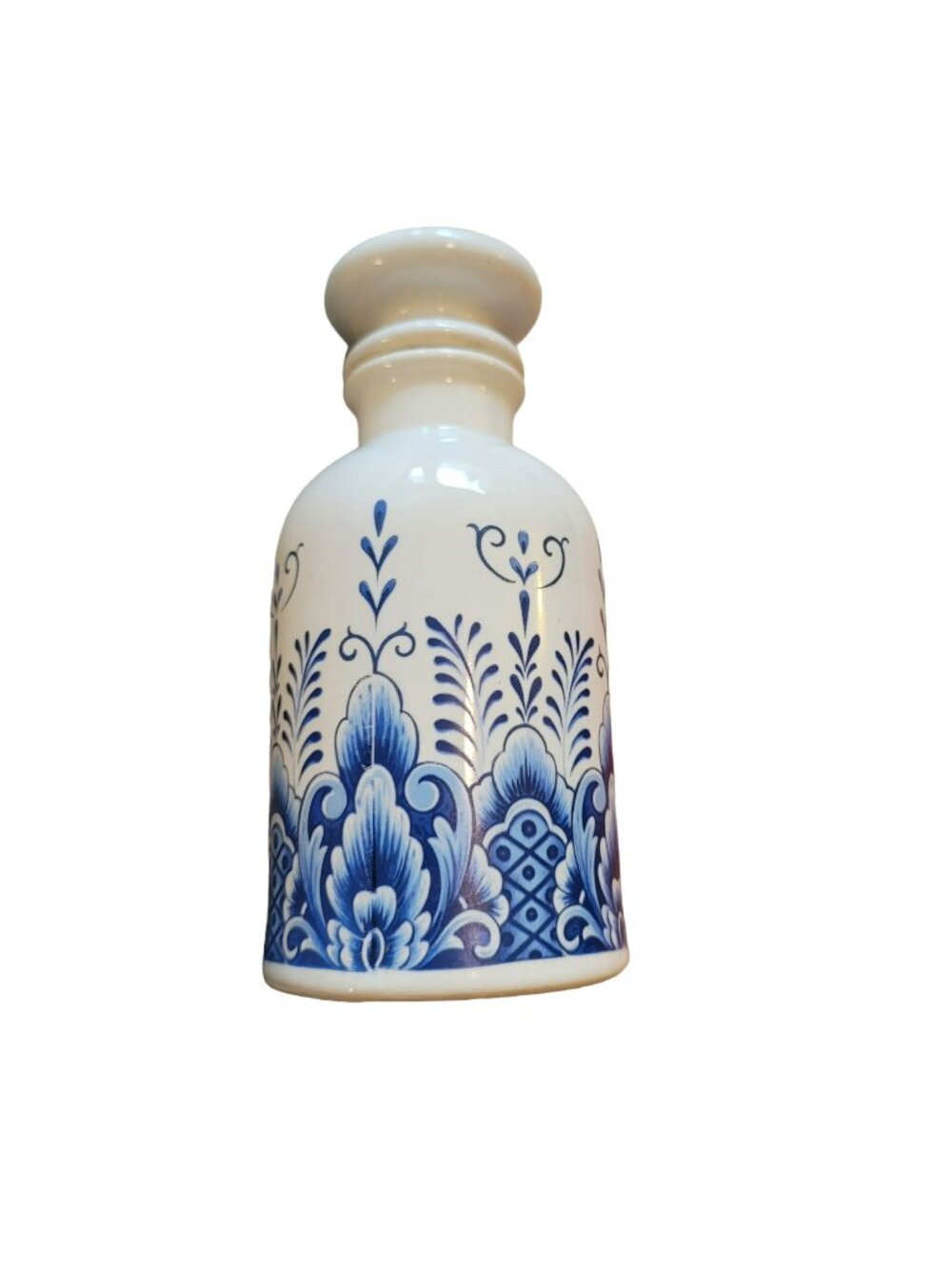 Blue and White Lidded Jar Floral Ceramic Cork Stopper DH683